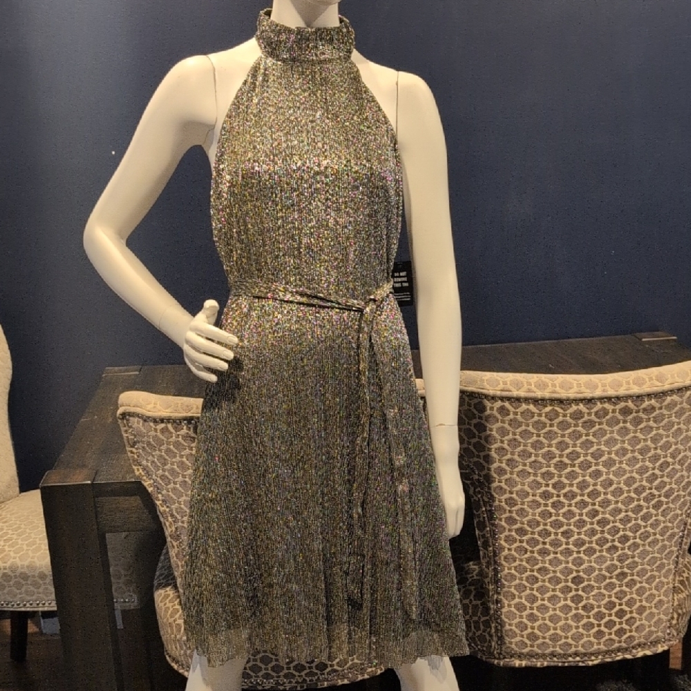 Express Multicolor Halter Midi Dress